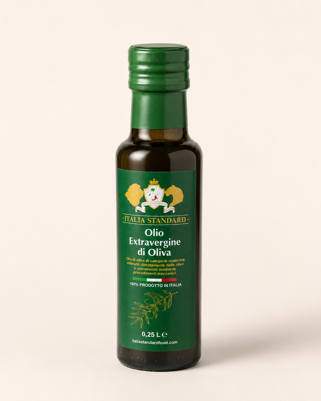 Italia Standard olio EVO vetro 250 ml in studio