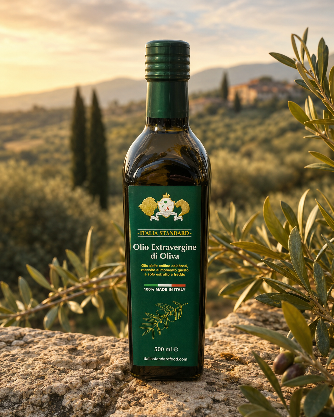Italia Standard olio EVO vetro classico al tramonto